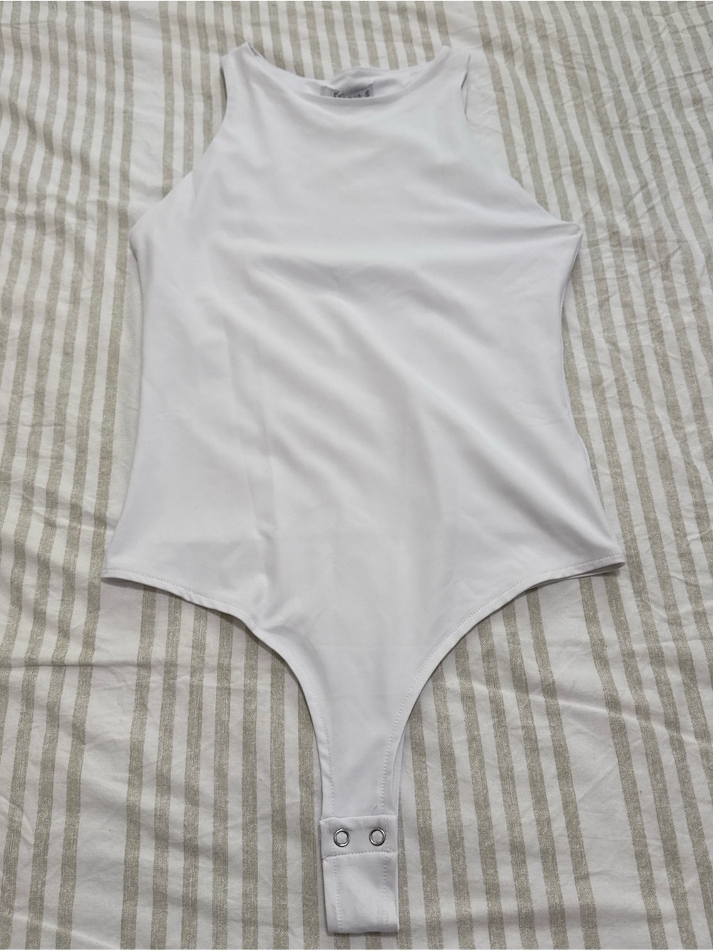 White High Neck Snap-Button Bodysuit